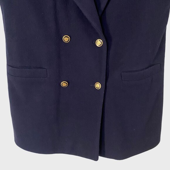Vintage Mackintosh Double-Breasted 100% Wool Peacoat Navy Blue Women's Size 10 - Picture 6 of 12